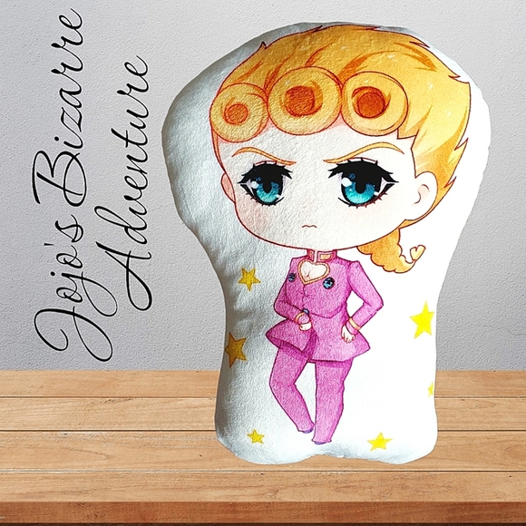 New-Double Sided Jojo's Bizarre Adventure Plush Giorno Giovanna 12"×9" Toy Cute - Picture 2 of 5